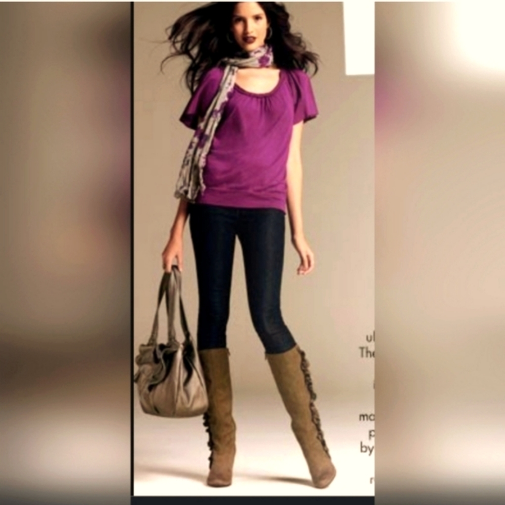 Knee High Boots, Brown/tan, sz 9- Like New condition! -Worthington brand